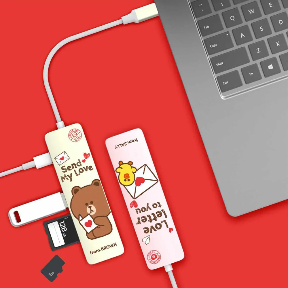 Line Friends Love Letter 6-in-1 Multi USB Type-C Hub