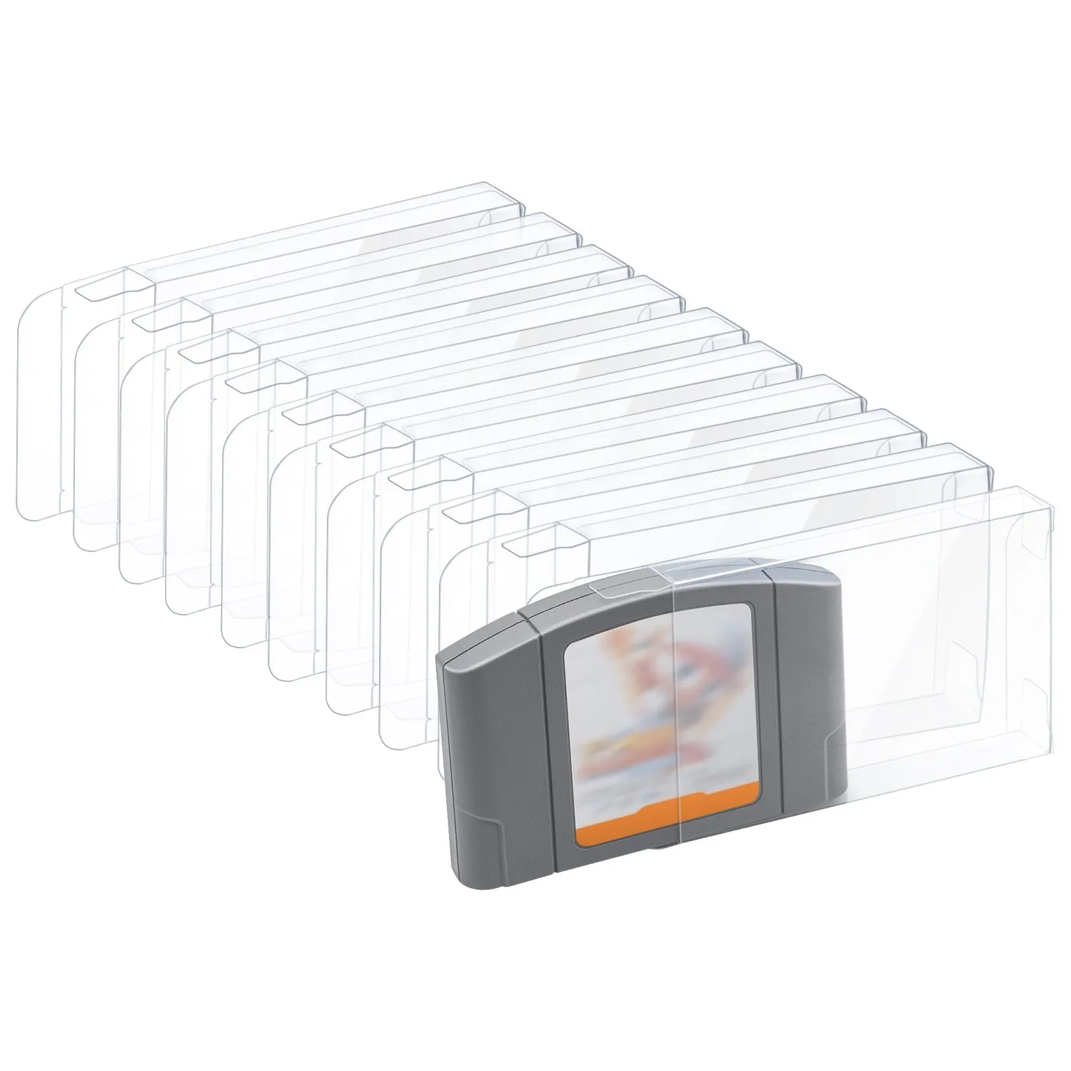 Lot 10 Retro Nintendo N64 Game Cartridge Clear Scratch Resistant Protector Case