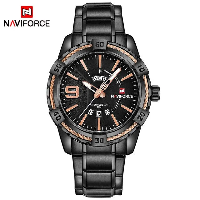 Luxury Brand  Men's Gold Watches Men's Waterproof Stainless Steel Quartz Watch