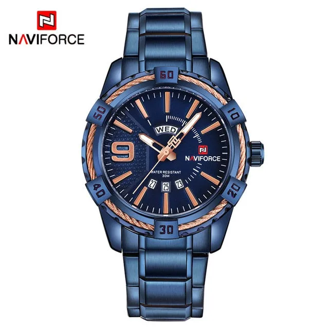 Luxury Brand  Men's Gold Watches Men's Waterproof Stainless Steel Quartz Watch