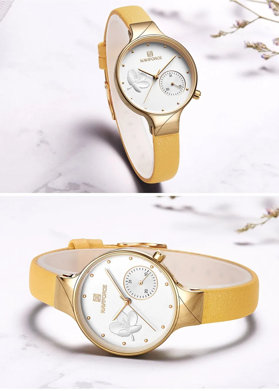 Luxury Fashion Quartz Wrist Watch Ladies Leather Waterproof Watch