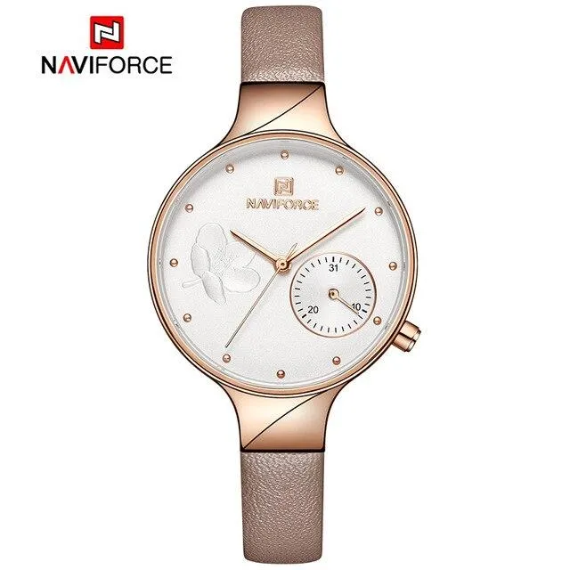 Luxury Fashion Quartz Wrist Watch Ladies Leather Waterproof Watch