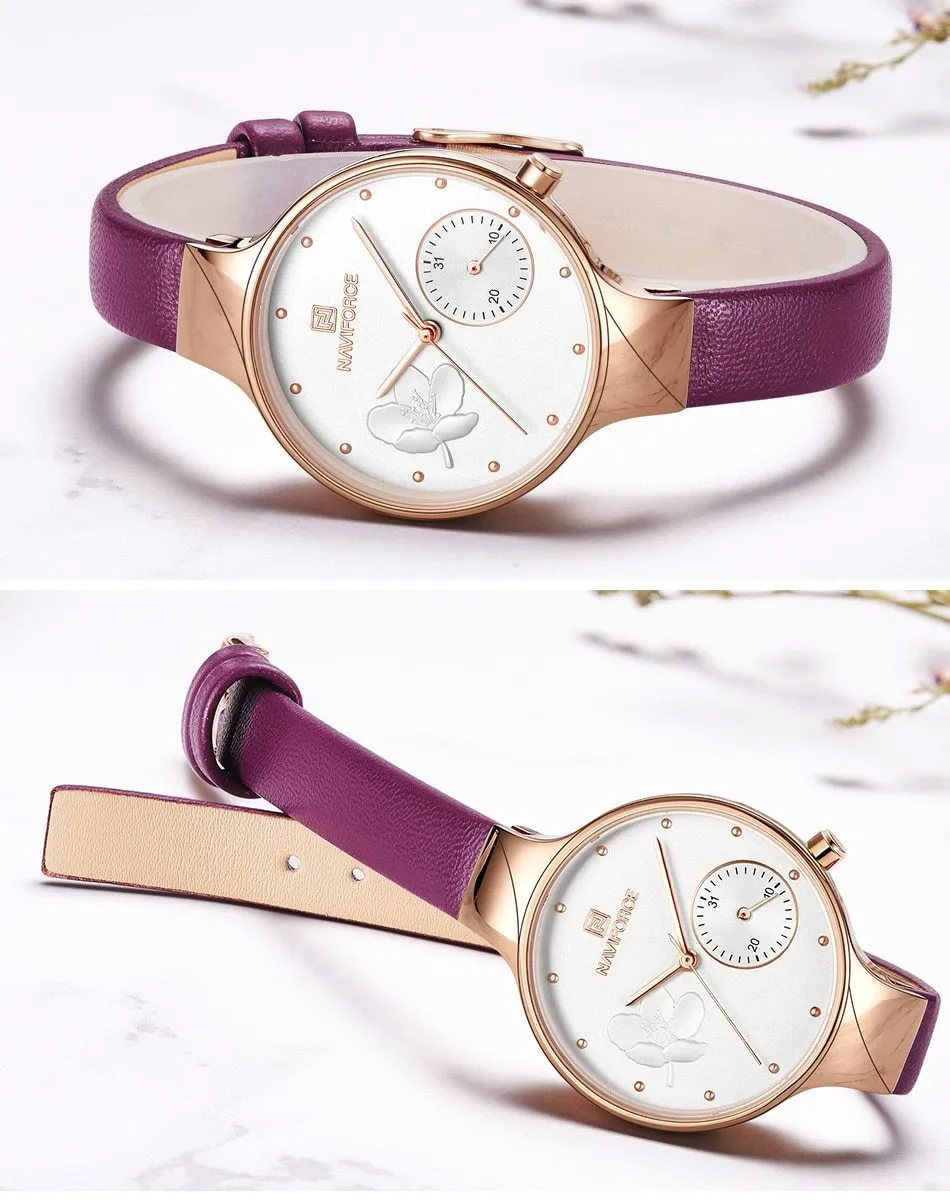 Luxury Fashion Quartz Wrist Watch Ladies Leather Waterproof Watch