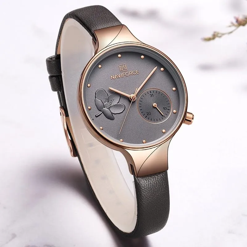 Luxury Fashion Quartz Wrist Watch Ladies Leather Waterproof Watch