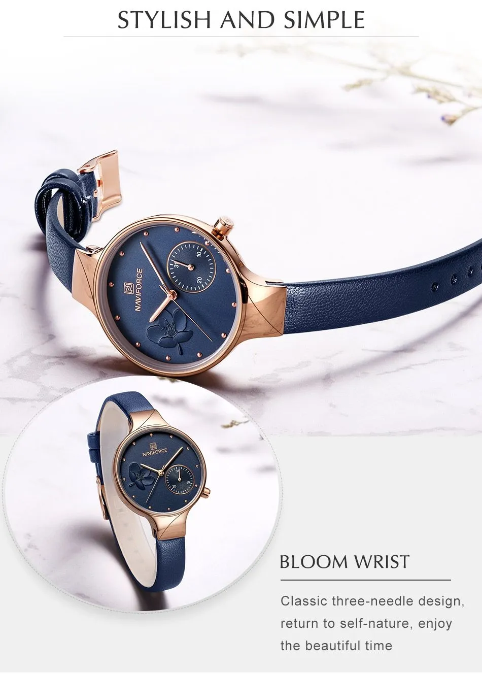 Luxury Fashion Quartz Wrist Watch Ladies Leather Waterproof Watch