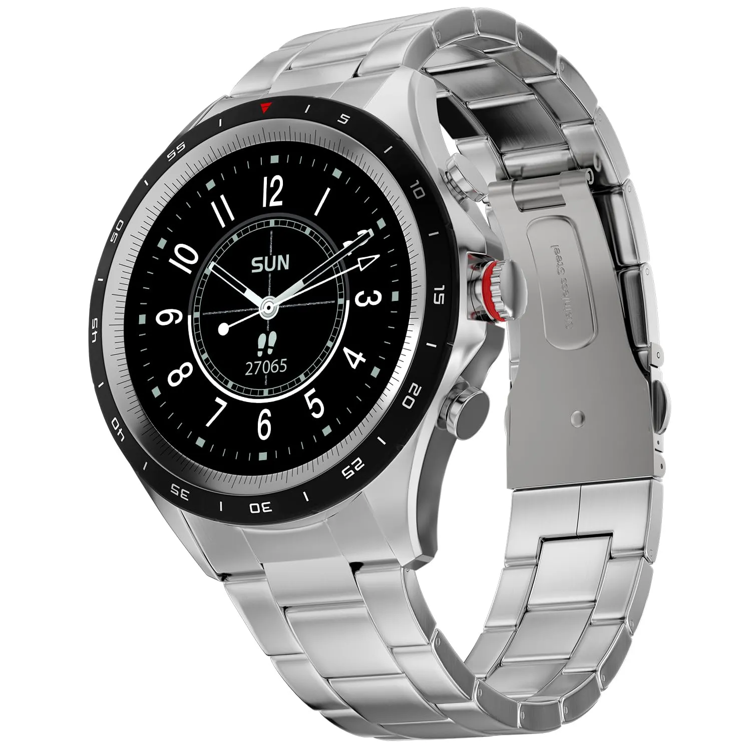 Luxury Stainless Steel Bluetooth Calling 360 Health Monitoring Display Watch