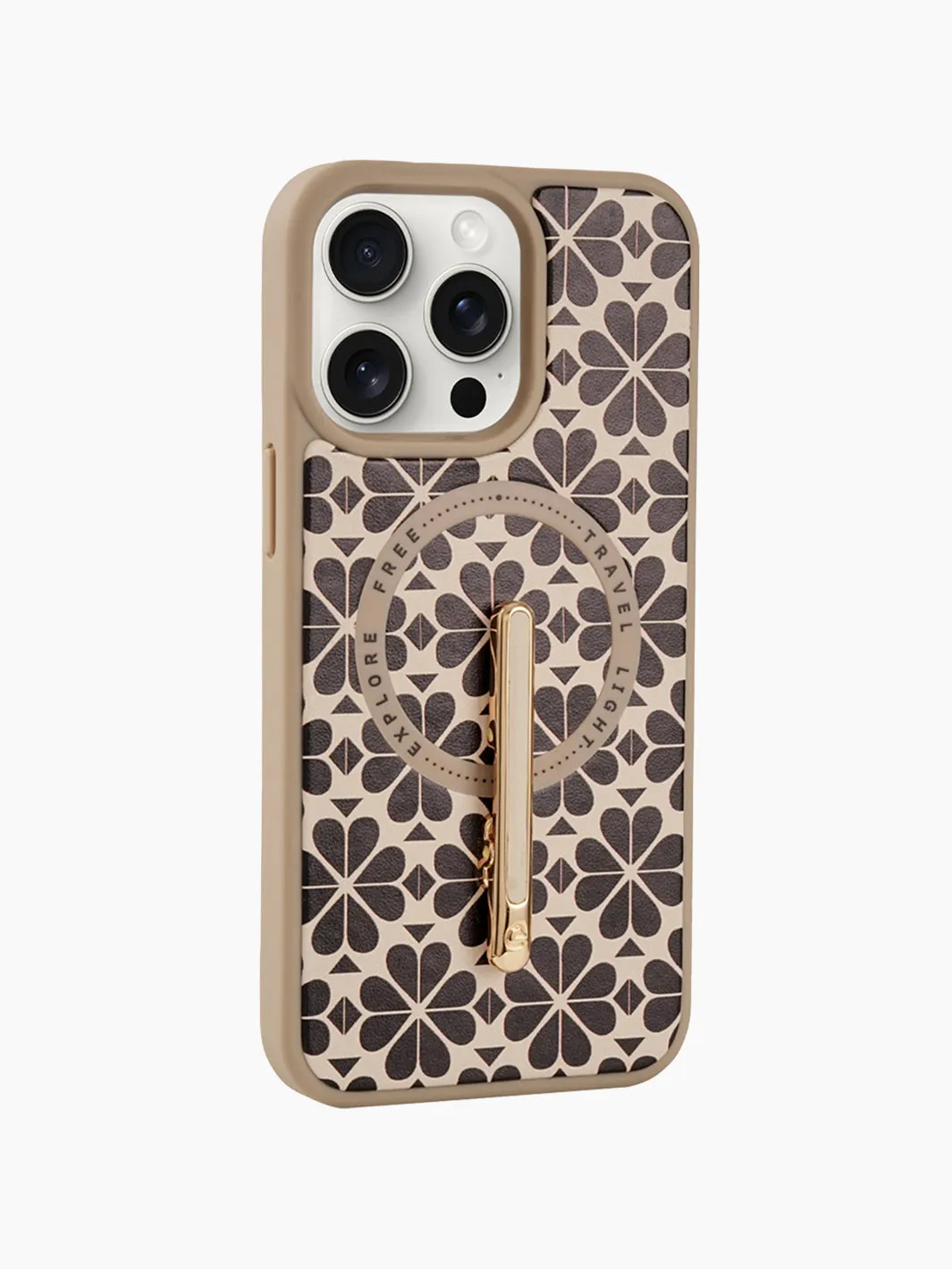 Magnetic Wireless Charging Phone Case With Single Pole Stand- Floral Print Style