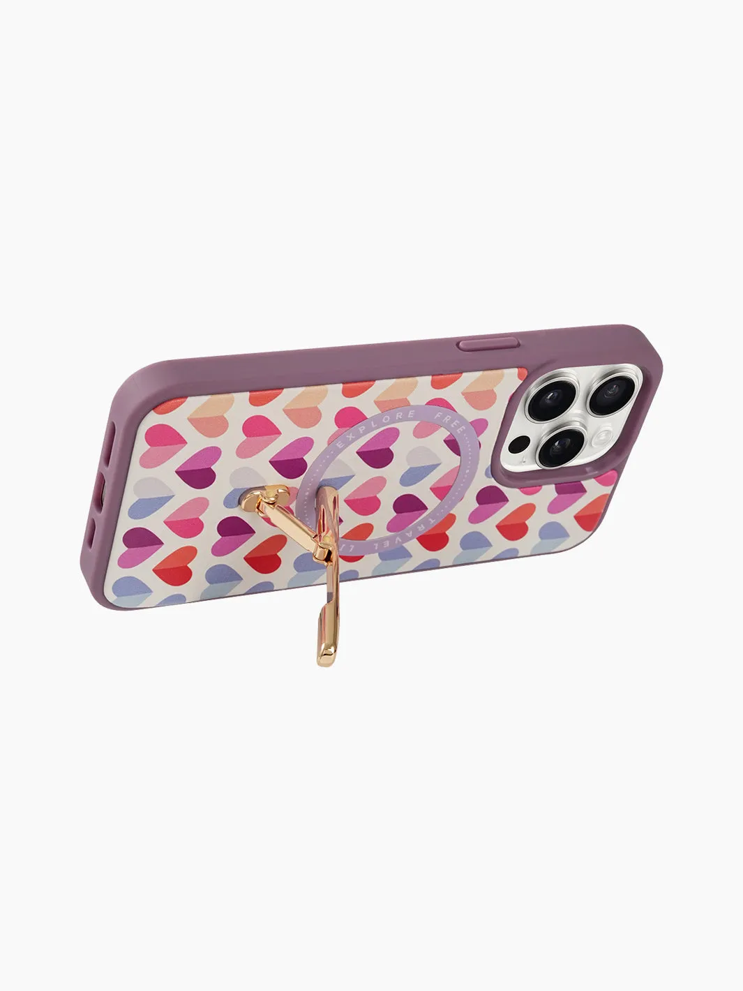 Magnetic Wireless Charging Phone Case With Single Pole Stand- Floral Print Style