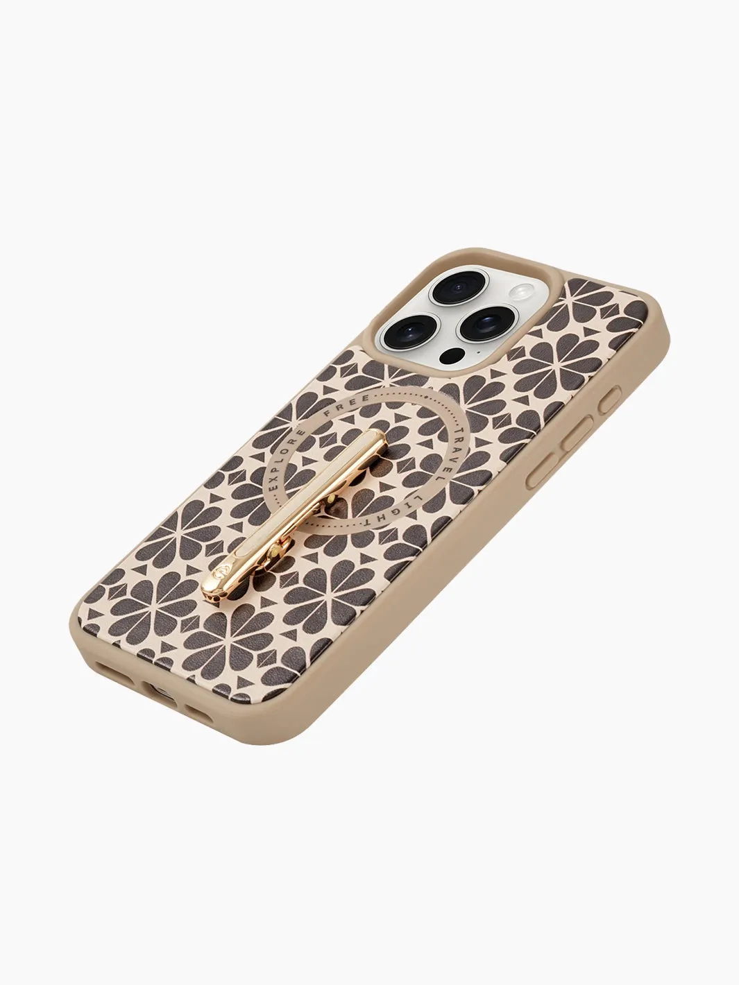 Magnetic Wireless Charging Phone Case With Single Pole Stand- Floral Print Style