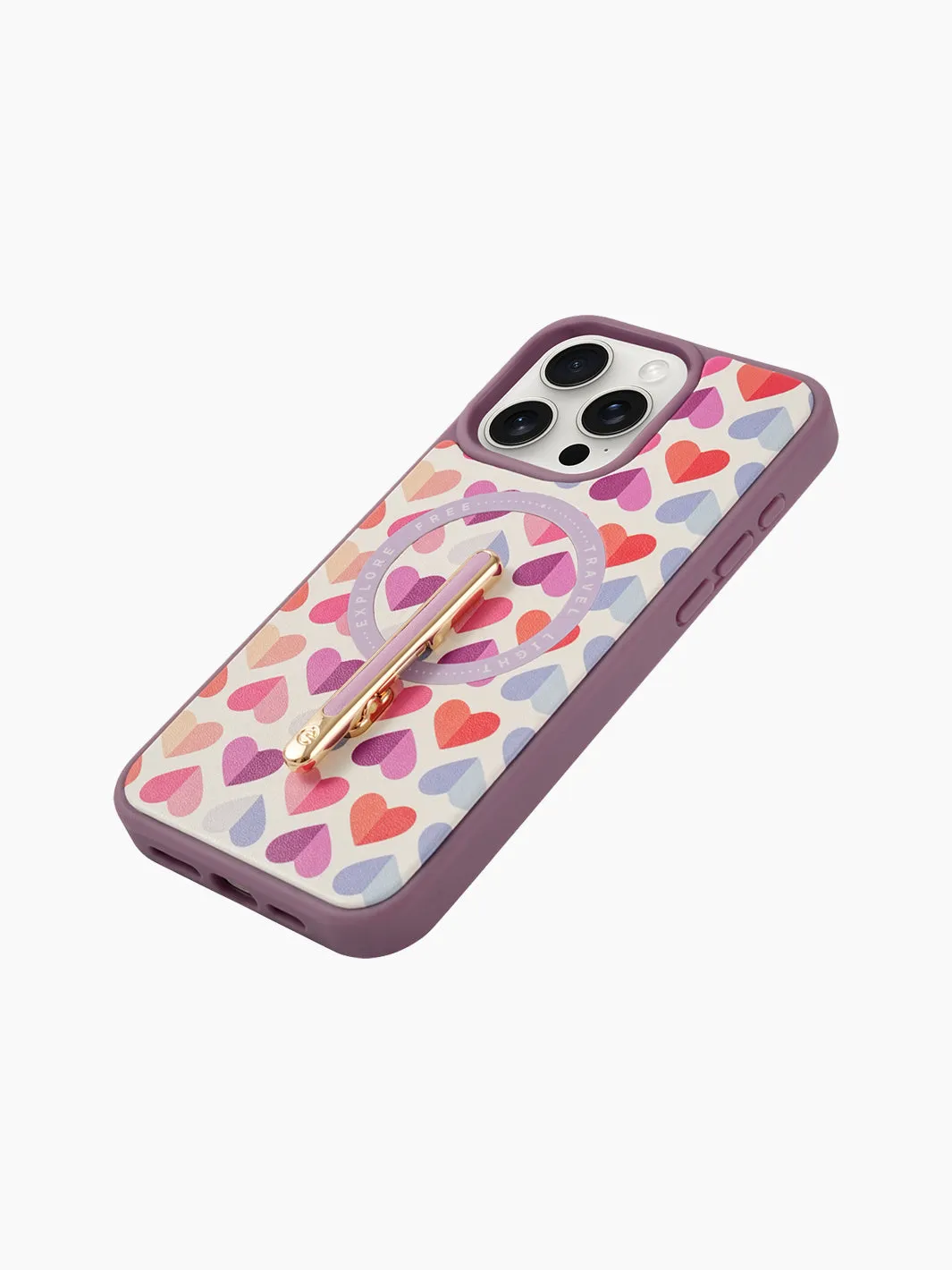 Magnetic Wireless Charging Phone Case With Single Pole Stand- Floral Print Style