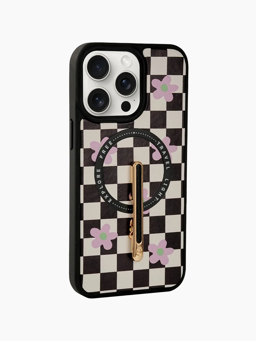 Magnetic Wireless Charging Phone Case With Single Pole Stand- Floral Print Style