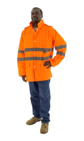 Majestic 75-1352 Hi-Vis Waterproof Rain Jacket ANSI 3 R