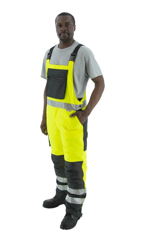 Majestic 75-2357 Hi-Vis Yellow Bib Overall Waterproof Quilted Insulation Class E