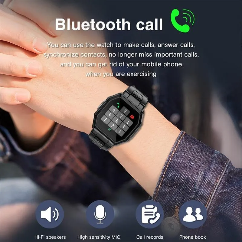 Men Bluetooth Sport Fitness Tracker Blood Pressure Smartwatch