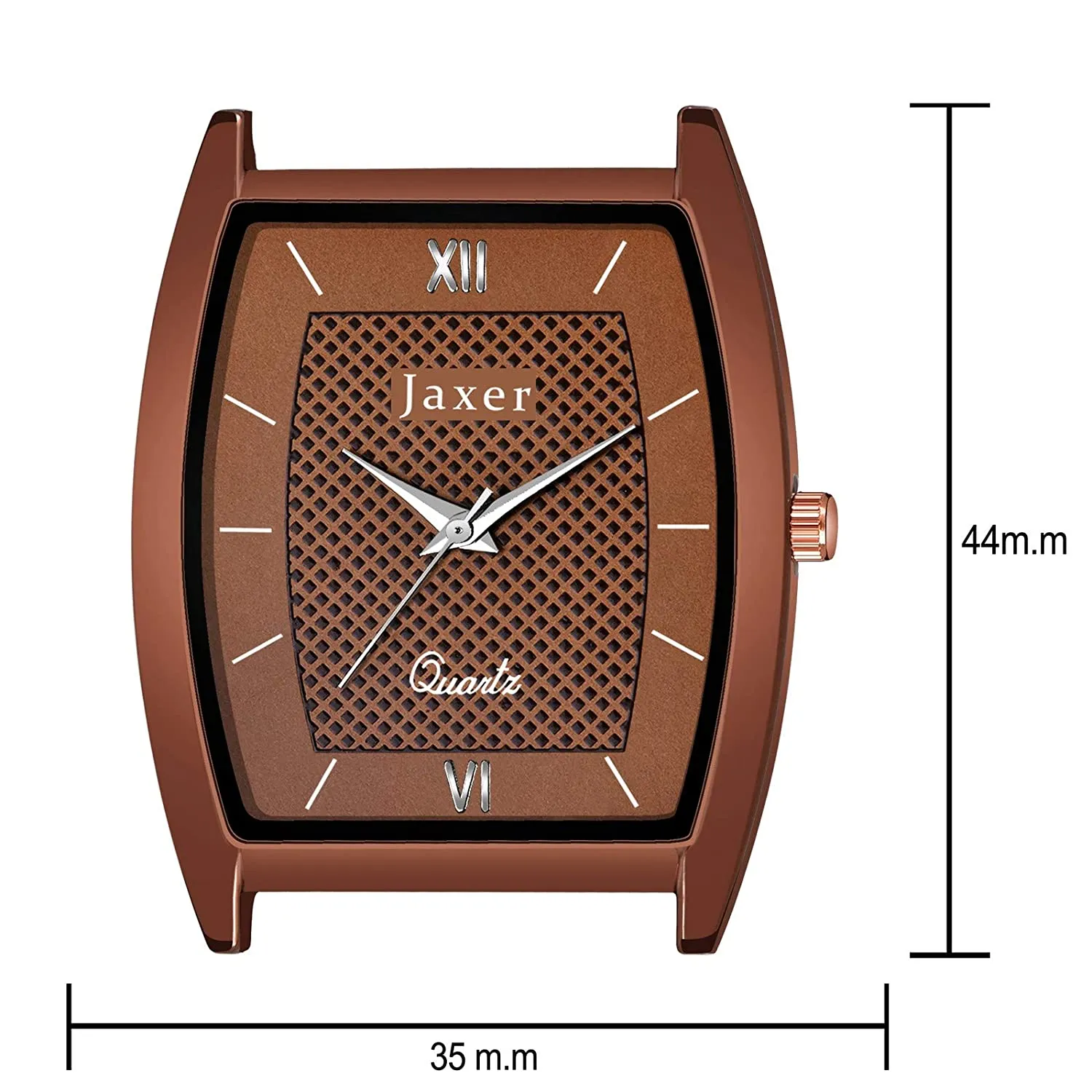 Men's Analog Watch with Brown Leather Strap and Slim Square Design - JXRM2137