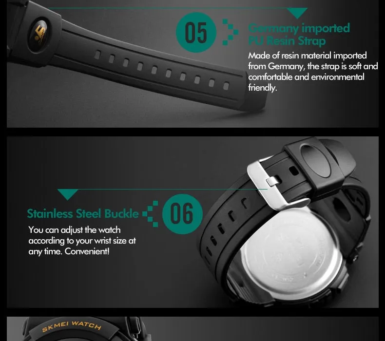 Men's Top Luxury Brand Sport Watch Electronic Digital 50M Waterproof Watches