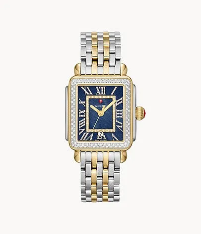 Michele Deco Madison Two-Tone 18k Gold-Plated Diamond Watch