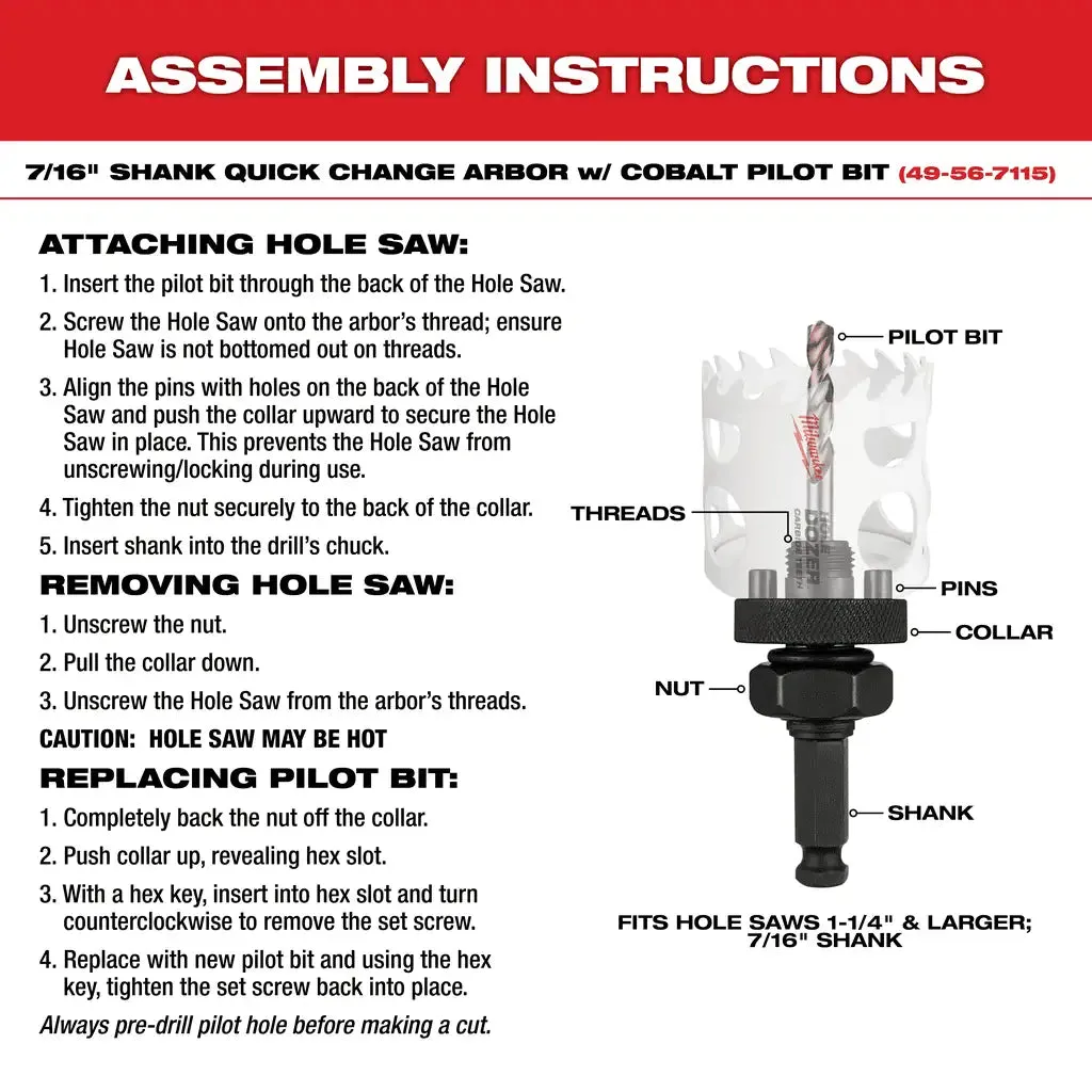 Milwaukee 1-5/8" Hole Dozer Bi-Metal Hole Saw