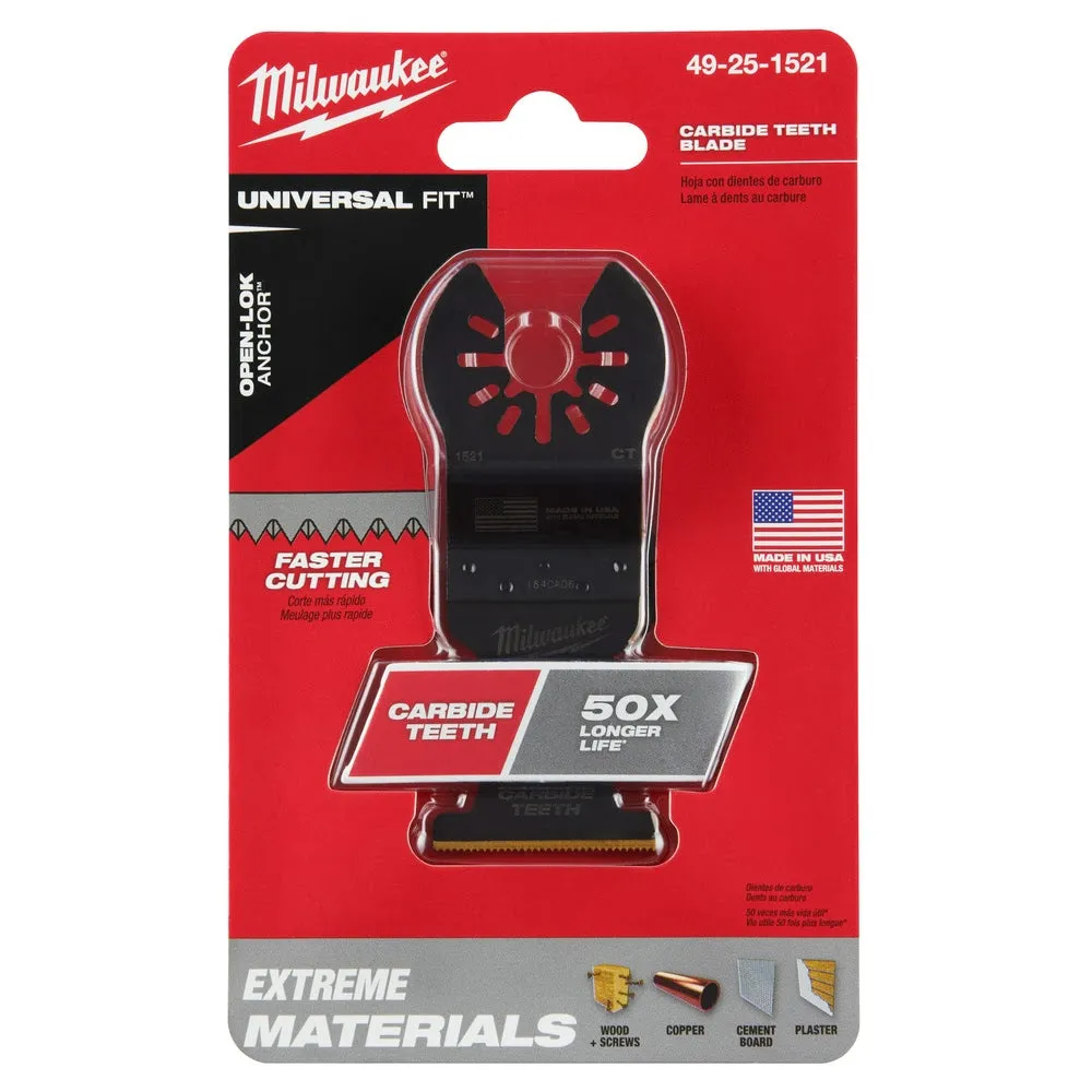 Milwaukee  49-25-1521 Milwaukee® OPEN-LOK™ 1-3/8" TITANIUM ENHANCED CARBIDE TEETH MULTI-MATERIAL BLADE 1PK