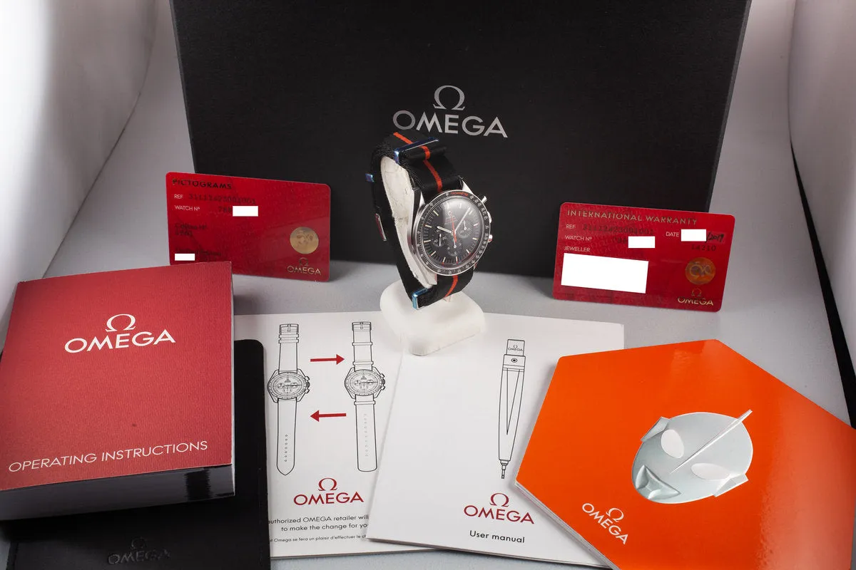 Mint 2018 Omega Speedmaster Professional 311.12.42.30.01.001 SpeedyTuesday "Ultraman" with Box and Papers