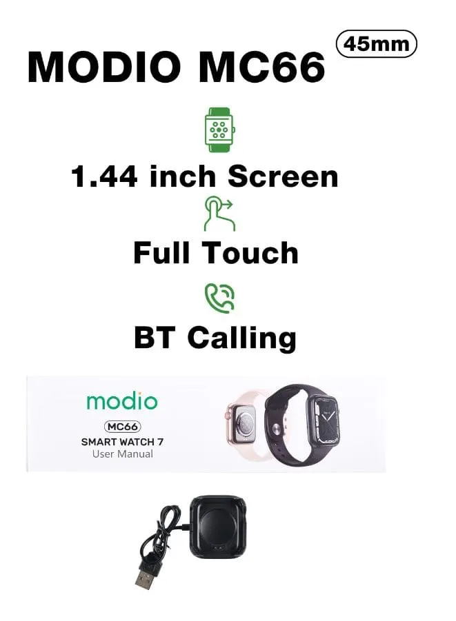 Modio MC66 Smart Watch With Full Display, Smart Split Screen & Long Battery Life, Support Calling, Full Screen, Heart Rate, Step Count, Sleep Alert