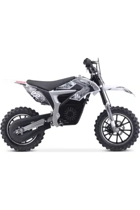 MotoTec 36v 500w Demon Electric Dirt Bike Lithium White