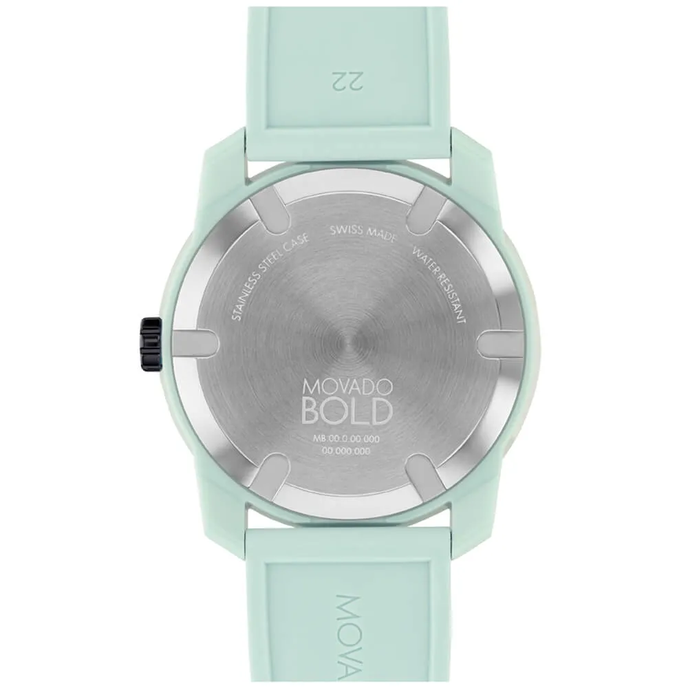 Movado BOLD TR90 Black and Seafoam Blue Quartz Watch 3601208