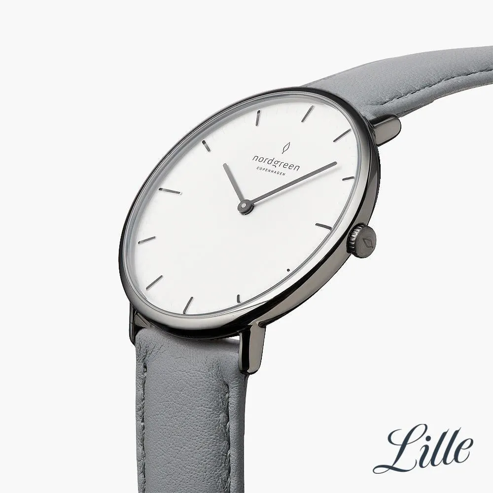 Native | White Dial - Grey Leather