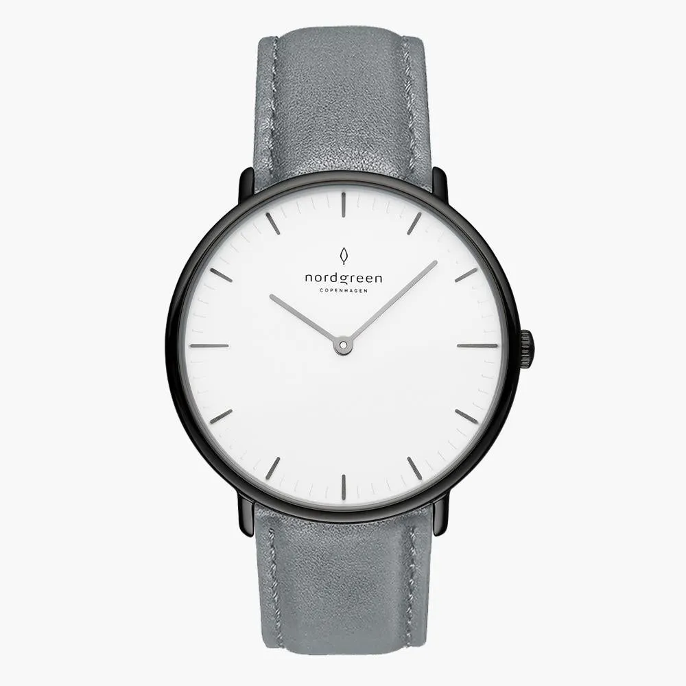 Native | White Dial - Grey Leather