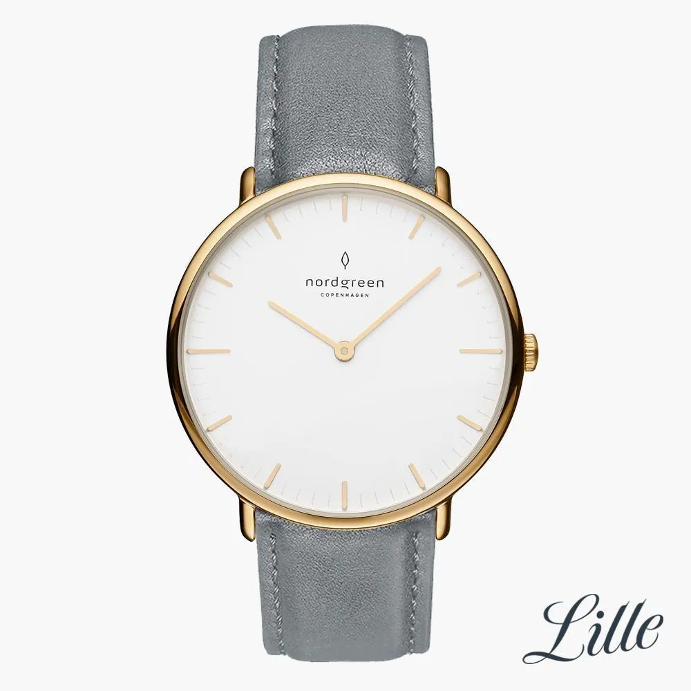 Native | White Dial - Grey Leather