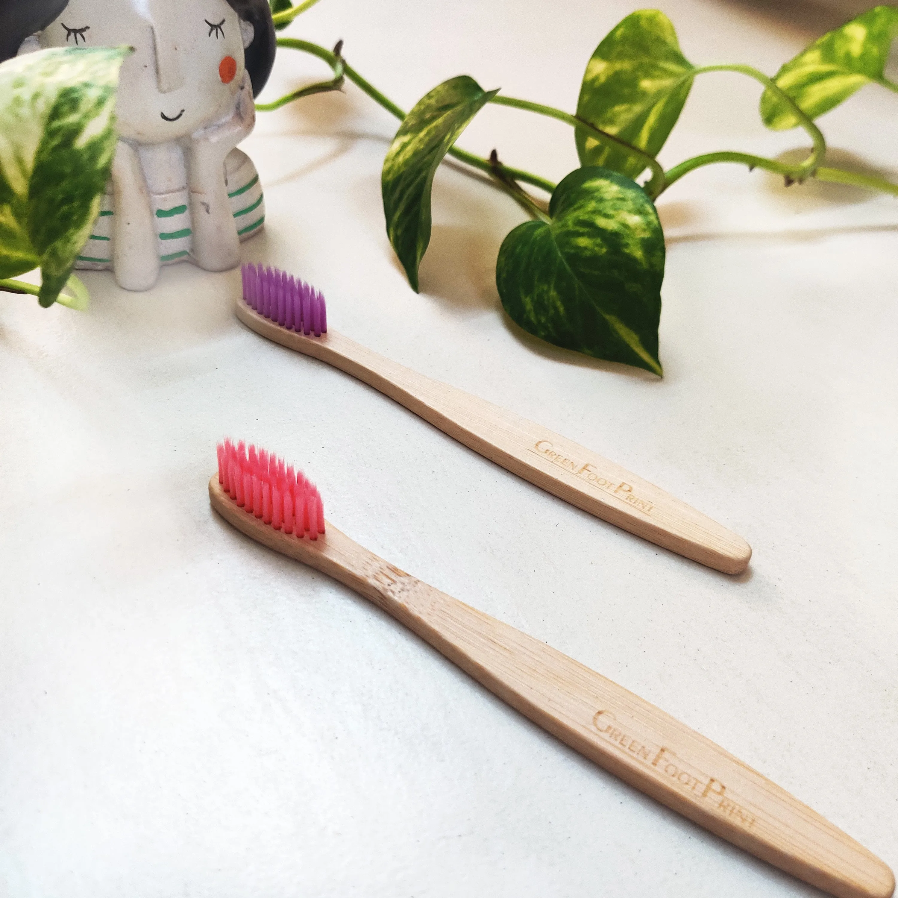 Natural Bamboo Kids Toothbrush | Pack of 2 | Assorted colours