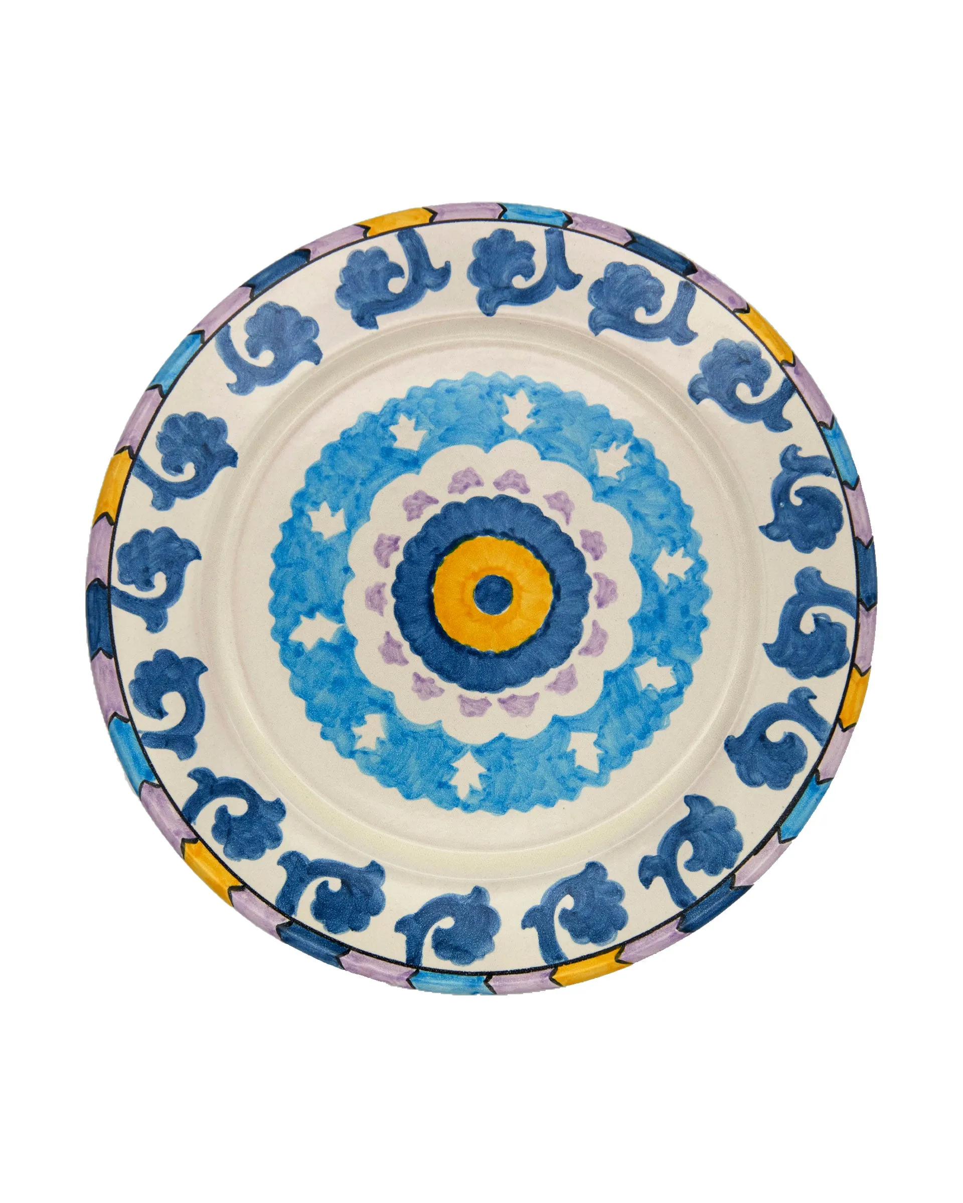 New Circle Charger Plate White Blue