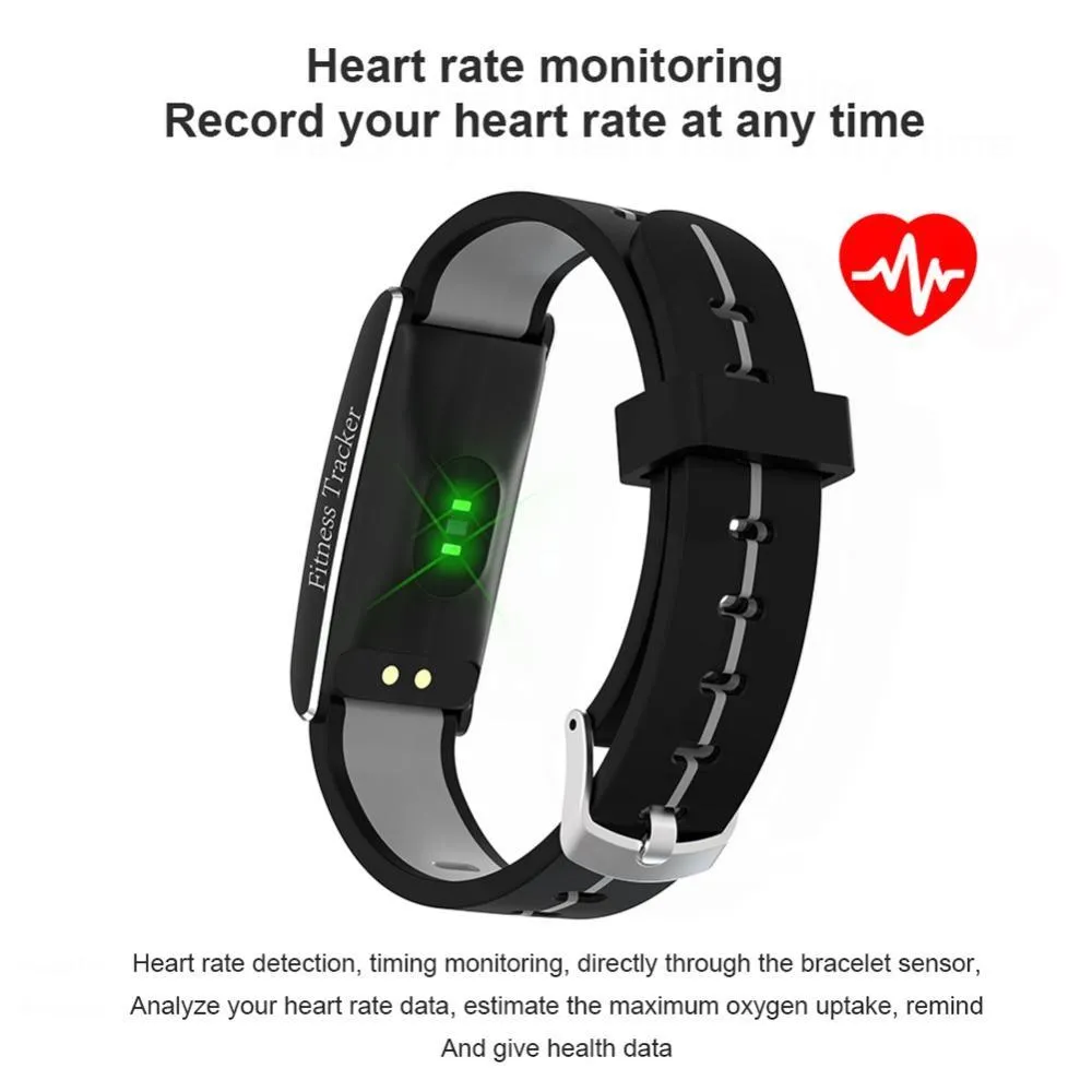 New Fitness Bracelet IP68 Waterproof Heart Rate Blood Pressure Monitoring Fitness Tracker Watch For Android iOS