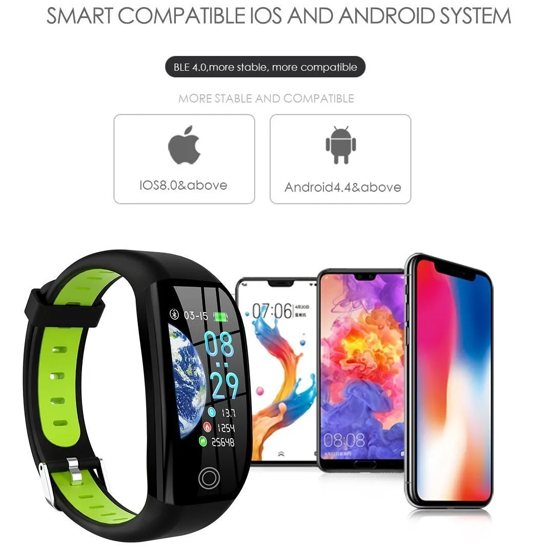 New IP68 Waterproof Fitness Bracelet Blood Pressure Monitor Sleep Tracker Pedometer Smartwatch