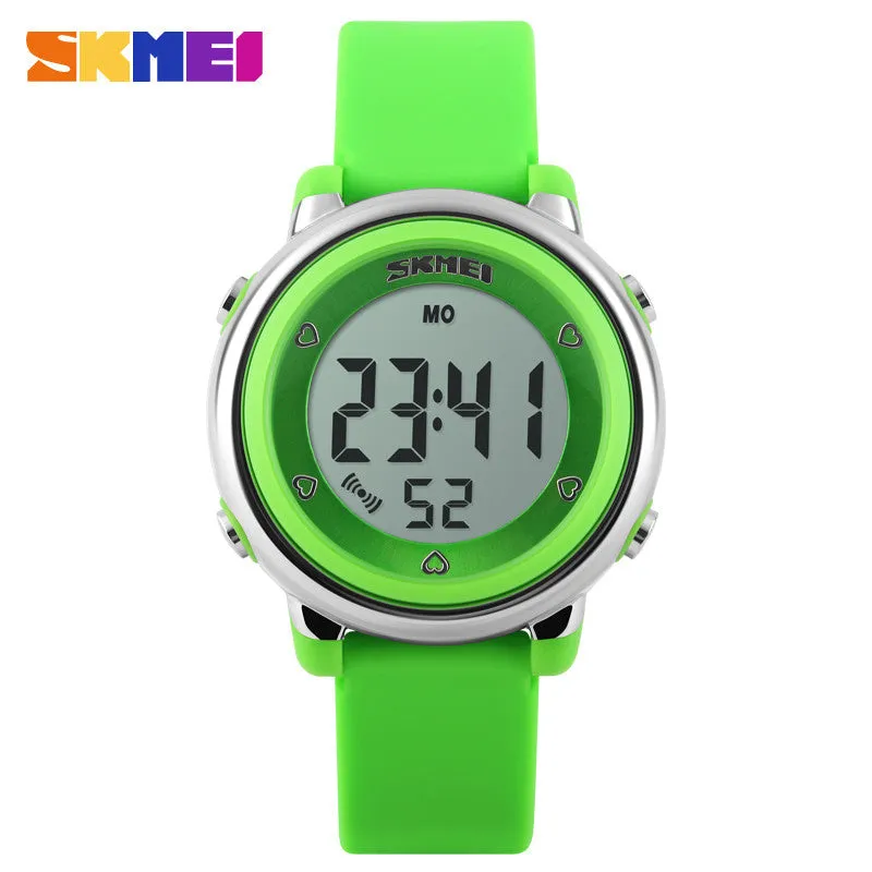 New SKMEI popular Brand children kids fashion Sports Watches Digital LED Wristwatches green blue white black rubber strap