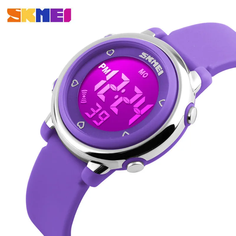 New SKMEI popular Brand children kids fashion Sports Watches Digital LED Wristwatches green blue white black rubber strap