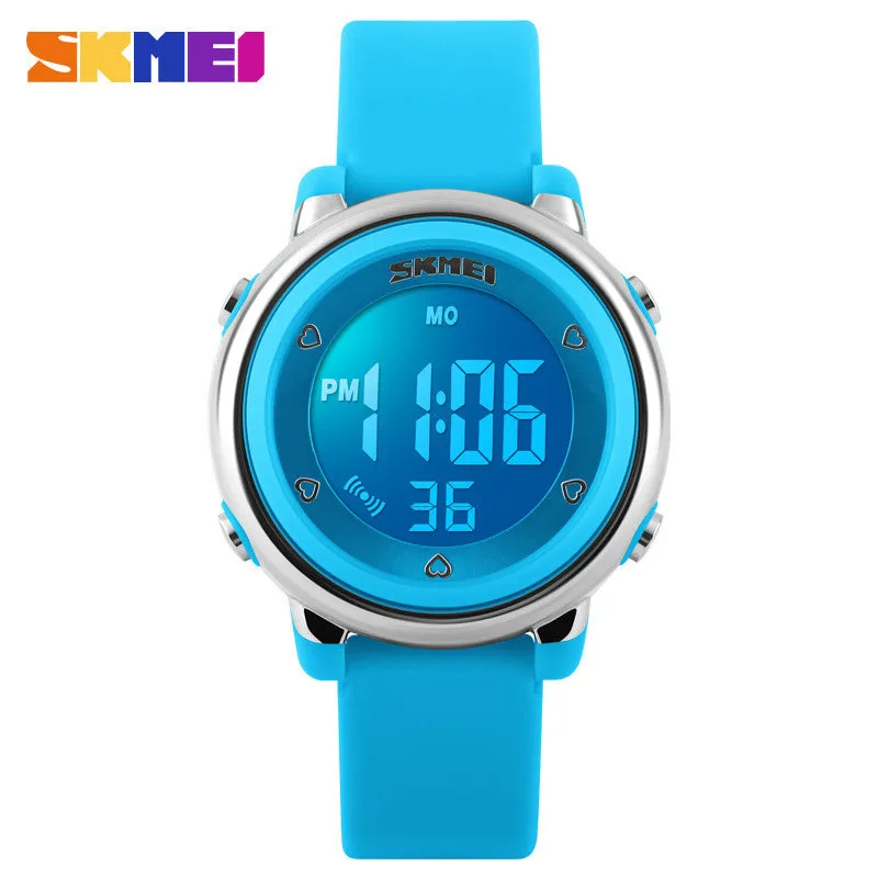 New SKMEI popular Brand children kids fashion Sports Watches Digital LED Wristwatches green blue white black rubber strap