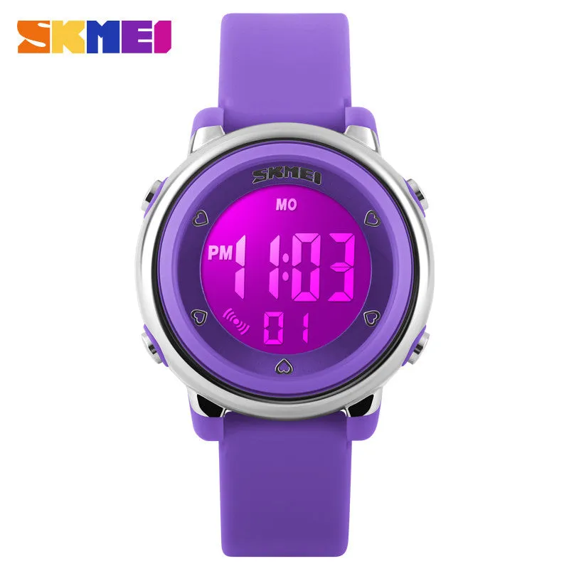 New SKMEI popular Brand children kids fashion Sports Watches Digital LED Wristwatches green blue white black rubber strap