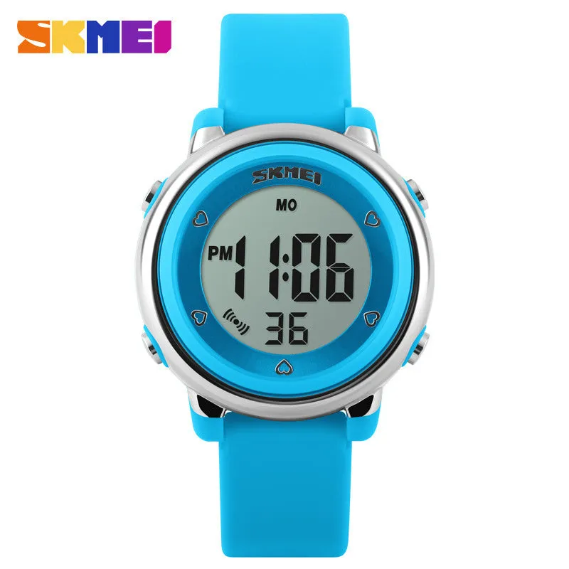 New SKMEI popular Brand children kids fashion Sports Watches Digital LED Wristwatches green blue white black rubber strap