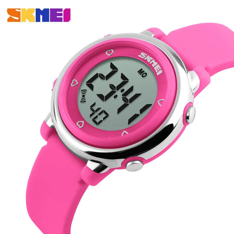 New SKMEI popular Brand children kids fashion Sports Watches Digital LED Wristwatches green blue white black rubber strap