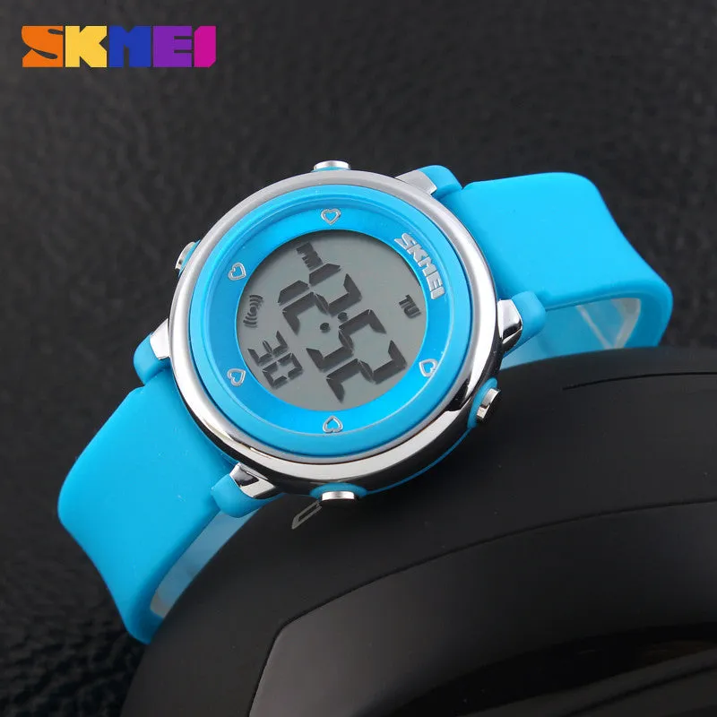 New SKMEI popular Brand children kids fashion Sports Watches Digital LED Wristwatches green blue white black rubber strap