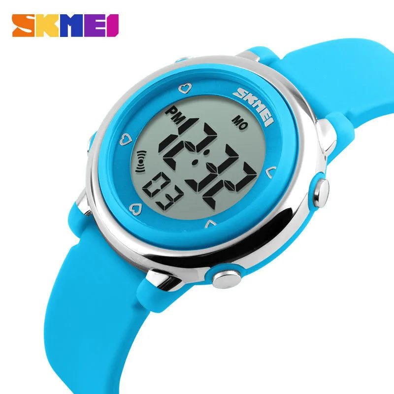 New SKMEI popular Brand children kids fashion Sports Watches Digital LED Wristwatches green blue white black rubber strap