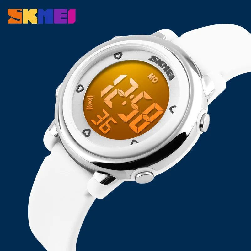 New SKMEI popular Brand children kids fashion Sports Watches Digital LED Wristwatches green blue white black rubber strap