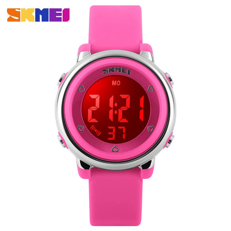 New SKMEI popular Brand children kids fashion Sports Watches Digital LED Wristwatches green blue white black rubber strap