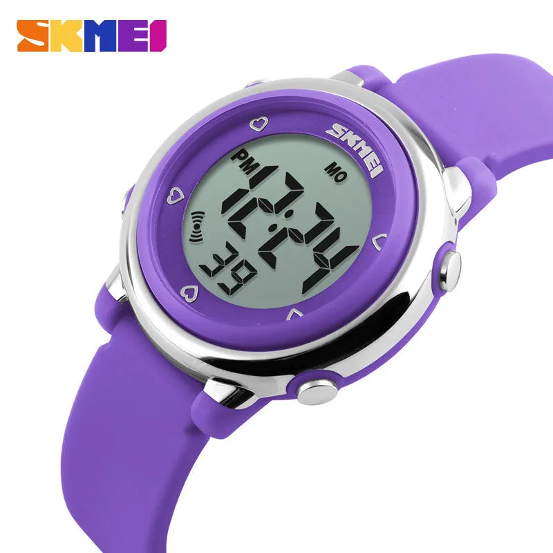 New SKMEI popular Brand children kids fashion Sports Watches Digital LED Wristwatches green blue white black rubber strap