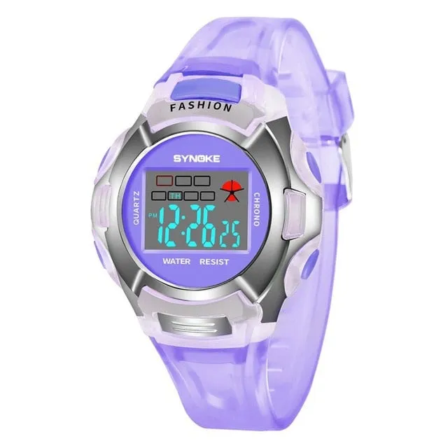 New Waterproof Children Watch Boys Girls LED Digital Sports Watches Plastic Kids Alarm Date Casual Watch Select Gift for kid #D