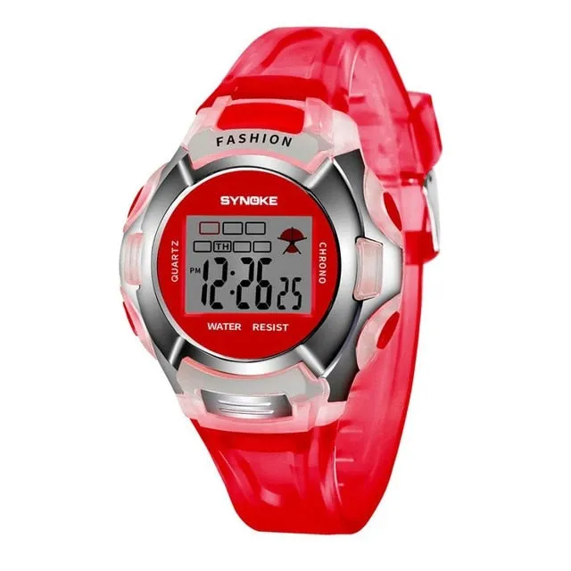 New Waterproof Children Watch Boys Girls LED Digital Sports Watches Plastic Kids Alarm Date Casual Watch Select Gift for kid #D