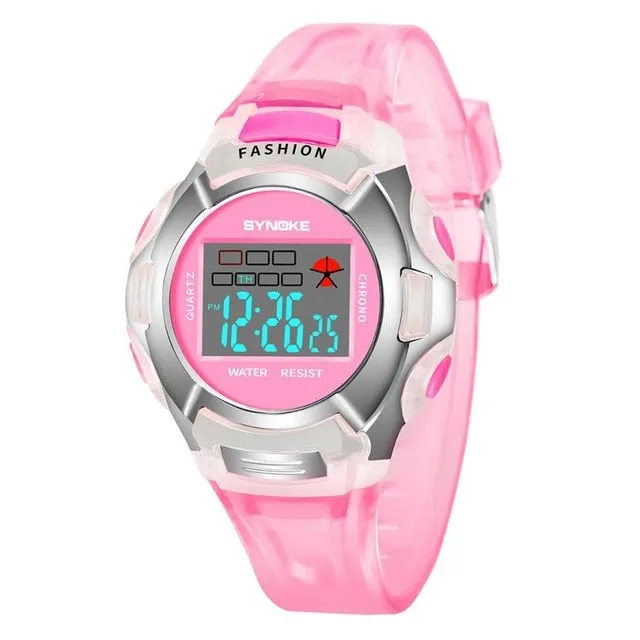 New Waterproof Children Watch Boys Girls LED Digital Sports Watches Plastic Kids Alarm Date Casual Watch Select Gift for kid #D