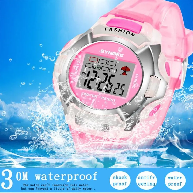 New Waterproof Children Watch Boys Girls LED Digital Sports Watches Plastic Kids Alarm Date Casual Watch Select Gift for kid #D