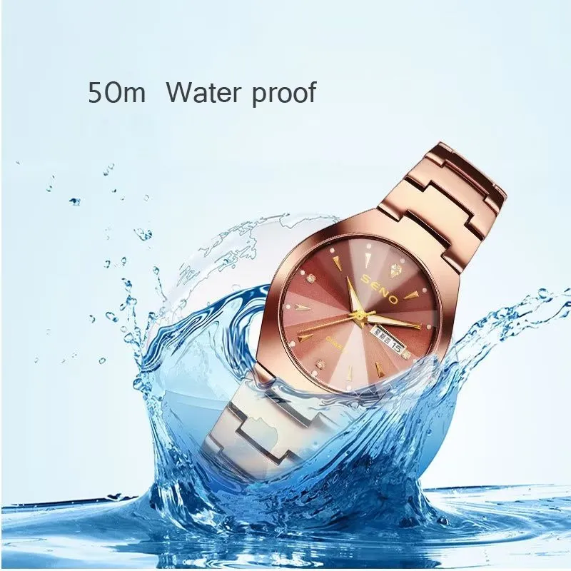 Nightglow Chic Waterproof Couples Quartz Timepiece